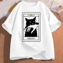 Tarot Mirties Raganos Katės Marškinėliai Moterims Linksmi Tarot Marškinėliai Katės Mamos Marškinėliai Crazy Lover Katės Lady Marškinėliai Drabužiai Moterų Drabužiai S black