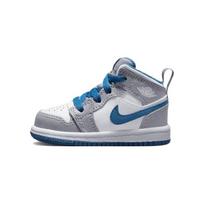 Air Jordan 1 Mid TD Cement True Blue Baby Sneakers Grey Cement-Grey White DQ8425-014 27 gray