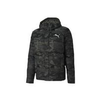 Puma Kamufliažinė spauda šilta pūkinė striukė su gobtuvu Vyriški viršutiniai drabužiai tamsiai žalia 585532-64 L black