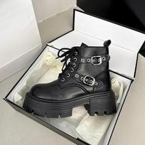 Fashion Women's 2025 Spring and Autumn New Fleece Short Boots Fashion Platform British Style Motorcycle Single Boots 35 juoda