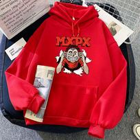 Punk Rock Band MxPx Hoodies Funny Cartoon Graphic Sweatshirts Sudaderas Hip Hop Women/Men Pullovers Printing Clothes for Winter S red