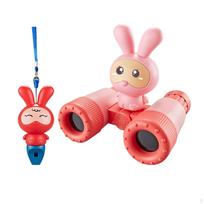 Binoculars s Toy 8x Nature Exploration Cartoon Preschool Education for Climbing Camping raudona