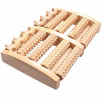 Wooden Foot Massager For Plantar Fasciitis Pain Relief Deep Tissue Massage Roller Arch Design Ultimate Relaxation beige