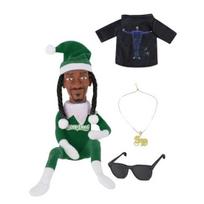 Snoop Elfas ant Kėdės Juokinga Hip Hopo Lėlė Kalėdiniai Papuošimai Pliušinė Lėlė Žaislas Kolekcionuojamas Namų Dekoravimas C