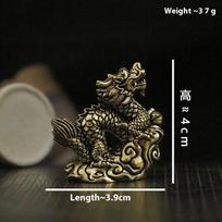 1pc Antique Dragon Statue Ornament Zodiac Animal Brass Crafts Feng Shui Decoration Office Figurines