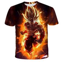 Anime Dragon Ball Son Goku 3D spausdinimo vaikiški marškinėliai Vasaros mados laisvalaikio marškinėliai Berniukui Mergaitei Unisex Vaikų drabužiai Marškinėliai Viršutiniai drabužiai XXL