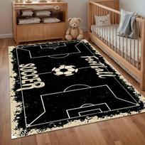 Vintažinis futbolo kilimas neslystantis skalbiamas grindų kilimas svetainei, miegamajam, vaikų darželiui su futbolo aikštės ir kamuolio raštu 40x60cm