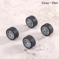1:64 Modifikuotos Padangos Automobilio Modelis Padangos Modelis Automobilio Ratlankiai, skirti Hotwheels, su Guminėmis Padangomis Pagrindinės ABS Modifikuotos Dalys Lenktyninio Transporto Priemonė Žaislai gray