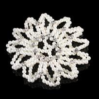 Furling Women Handmade Balle Dancing Crystal Snood Bun Net Pearl Hair Nets Headwear Hair Bun balta