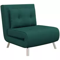 Sulankstomas fotelis su lovos funkcija - tamsiai žalia 77 x 88 x 83 cm