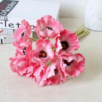 Cross-border PU Mini Poppy Bouquet: 10 Head Artificial Small Corn Poppy for Weddings