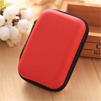 Multifunction HDD Carry Case Cover External Drive Protector HDD Bag Hard Disk Case Zipper Pouch EVA Storage Box raudona