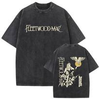 Washed Vintage Rock Band Fleetwood Mac Rumours Dreams Graphic T-shirt Stevie Nicks T Shirt Men Women Casual Oversized T-shirts S black