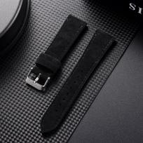 Soft Suede Watch Strap 22mm 20mm for Omega Soft Calfskin Quick Release Bracelet Women‘s Men’s Wristband Hand Sewn Watch Bands 20mm&Silver Buckle juoda