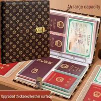 A4 Large Capacity Family Document Binder with Transparent Pages for Birth Certificates and Household Records white