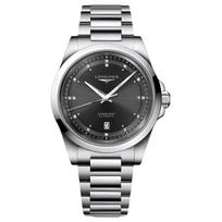 LONGINES Concas Yuedong series automatic mechanical movement 100 meters waterproof Swiss watch 41mm black dial stainless steel case L3.830.4.57.6