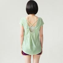 Cross-Back Short-Sleeve Yoga Top: Slimming, Breathable, for Yoga, Pilates, Running, Casual Sports, Summer Wear