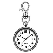 Antique Stainless Steel Pocket Watch for Students Civil Servants Luminous Digital Display Simple Quartz Movement Small Keychain gray