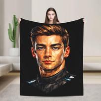 George Russell Modern Mid Century Poster Blanket Fleece Spring Portable Lightweight Thin Throw Blanket for Sofa Couch Bedspread Size: 75*100cm, Weight: 230 GSM brown