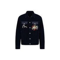 Evisu Seagull Embroidered Big M Inlaid Pocket Dragon Pattern Denim Jacket Men jackets Denim-Blue 2EAHTM1DJ702LFCT XL black