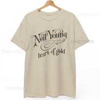 Vintage Neil Young T-Shirt Classic Rock Folk Music Legend Unisex Tee S beige
