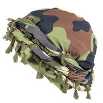 Camouflage Print Beanies Durag Bandana for Outdoor Sports Adjustable Soft Bandanna Hat Soft Lining Adjustable Skull Hat black