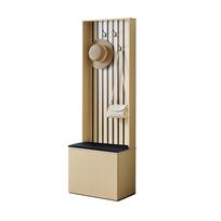 Coat cabinet with bench and shoe storage, 4 hooks, seat cushion and storage compartments, for entryway and bedroom.[OLD SKU: N621P307383N] 61 x 35 x 179.5 cm