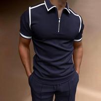 Casual Essential! Short Sleeve Polo with Zip, Great for Daily Wear S black