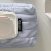 High Quality Striped Quilted Wet Wipe Pouch Portable Pull Out Wet Tissue Case Multipurpose Car Tissue Box Living Room Organizer mėlyna
