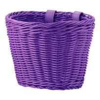 Bike Basket For Front Handlebar Kid Adult Handlebar Wicker Basket Bike Decoration With Leather Straps Accessories Basket One Size violetinė