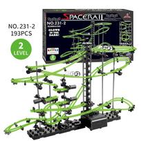 Marmuro bėgimo labirintas lenktynių trasos žaidimai Šviečiantys Spacerail Rollercoaster Ball Level 2 3 4 Elektrinis liftas Modelis Švietimas Mokslo žaislas black