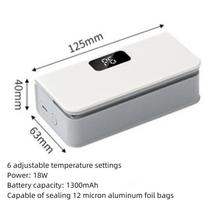 2 In 1 Mini Bag Sealer Rechargeable Heat Seal With Cutter Magnet Resealer Machine For Plastic Snack Bags white