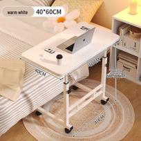 Adjustable Bedside Table - Liftable Student Dorm Desk white