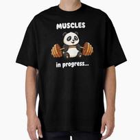 Muscles In Progress Panda Gym Workout Designed And Sold By Eliramaison Vintage Breathable Slightly Stylish S black