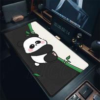 Cute Panda Extended Mouse Pad Kawaii Cartoon XXL Oversized Desk Mat with Stitched Edge Non-Slip Gamer Deskpad Office Accessories 30x60cm