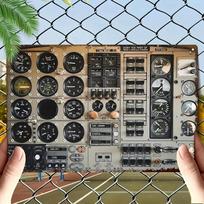 Vintage Aviation Metal Cockpit Panel Gauge Board x Inch  HeavyDuty Aircraft Instrument Dashboard Replica 20x30cm（7.8x11.8inch） gray