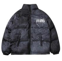 Vyriški hiphopo didelio dydžio paminkštinta bombonešio striukė gatvės drabužiai grafiti striukė Parka medvilnė Harajuku žieminė pūkinė striukė, viršutiniai drabužiai L balta