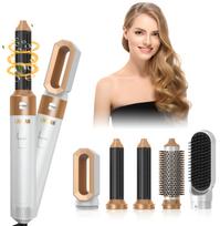 Plaukų formavimo rinkinys LIVMAN WT-168 - 5in1 karšto oro plaukų formavimo įrankis su 5 skirtingais keičiamais antgaliais plaukų džiovinimui ir formavimui bei 3 temperatūros režimais, 1000 W, baltas