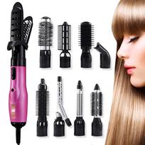 LIVMAN HC8111 plaukų priežiūros rinkinys su karšto oro plaukų formavimo funkcija, 9 skirtingi keičiami antgaliai ir 2 temperatūros režimai, 1000 W, rožinis
