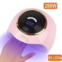 Nagų lempa LIVMAN SUN C2 su UV LED manikiūrui ir pedikiūrui – su nuimamu pagrindu, 288 W, 63 LED, rožinė