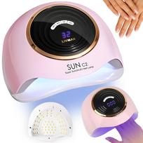 Nagų lempa LIVMAN SUN C2 su UV LED manikiūrui ir pedikiūrui — su nuimamu pagrindu, 288W, 63 LED, rožinė