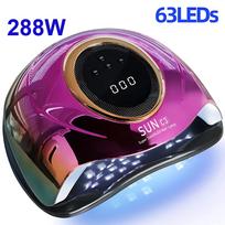 Nagų lempa LIVMAN SUN C3 su UV LED manikiūrui ir pedikiūrui – su nuimamu pagrindu, 288W, 63LED, briliantinė violetinė