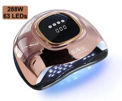 Nagų lempa LIVMAN SUN C4 su UV LED manikiūrui ir pedikiūrui – su nuimamu pagrindu, 288 W, 63 LED, ruda