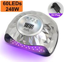Nagų lempa LIVMAN SUN Y13 su UV LED manikiūrui ir pedikiūrui – su nuimamu pagrindu, 248 W, 60 LED, pilka