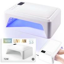 Nagų lempa LIVMAN SUN T8 su UV LED manikiūrui ir pedikiūrui - su nuimamu pagrindu ir dirbtinės odos pagalvėle papildomam patogumui, 72W, 60LED, balta