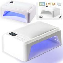 Nagų lempa LIVMAN SUN T8 su UV LED manikiūrui ir pedikiūrui — su nuimamu pagrindu ir dirbtinės odos paminkštinimu papildomam patogumui, 72W, 60LED, balta