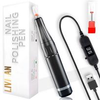 Nagų freza LIVMAN UV-201 manikiūrui ir pedikiūrui su 1 universaliu antgaliu, maitinama USB laidu, 20 W, 35 000 aps./min, juoda