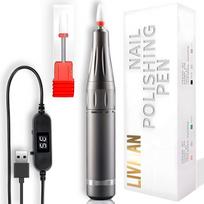 Nagų freza LIVMAN UV-201 manikiūrui ir pedikiūrui su 1 universaliu antgaliu, maitinama USB laidu, 20 W, 35 000 aps./min., pilka