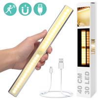 Belaidis magnetinis šviestuvas LIVMAN MSL-03 su judesio jutikliu - jutiklinis apšvietimas, 30 LED, 40 cm, 2,8 W, USB įkraunamas, 3 apšvietimo režimai, geltonas