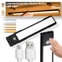 Belaidis prisegamas LED šviestuvas LIVMAN BH-K32 su judesio davikliu - daviklio apšvietimas, 20 cm, 3 W, USB įkraunamas, 3 apšvietimo spalvų režimai, juodas